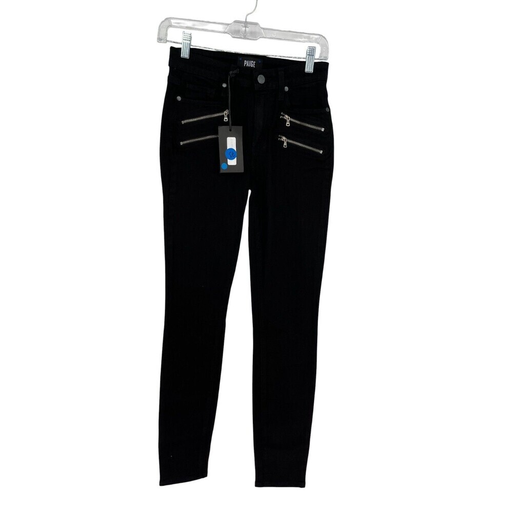 Paige Pants Women's Size 25 Black Edgemont Transcend Ultra Skinny Cotton Blend